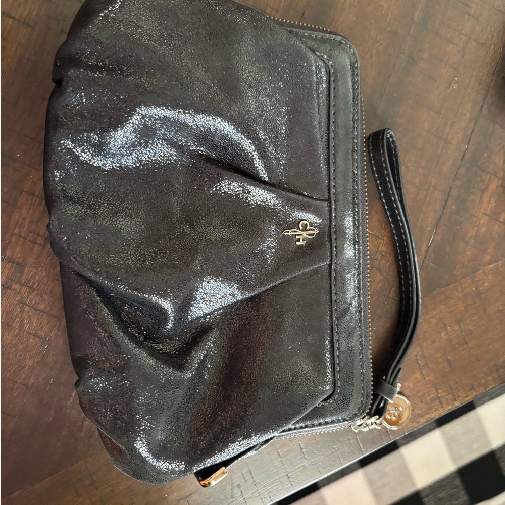 Cole Haan Shimmering Black Wristlet Clutch